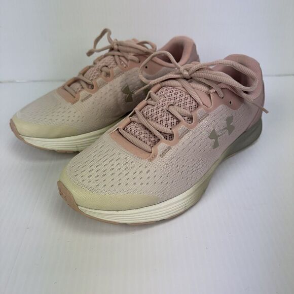 Under Armour Size 9 Bandit 4 Pink Grey Running Sneakers Shoes 3020357 - Picture 13 of 13